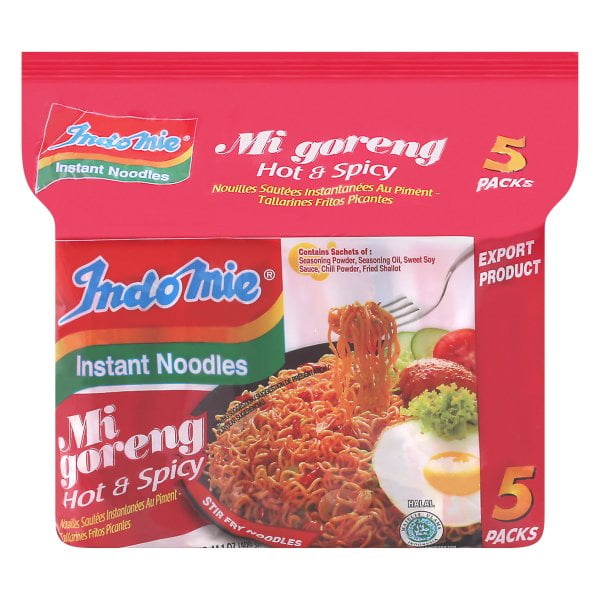 Indomie Hot & Spicy Instant Noodles 400gm (Pack of 5)
