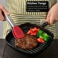 thumbnail image 1 of Stainless Steel Food Tong with Silicone Handle for BBQ Salad Cooking, 2pcs Set, 1 of 7