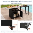 thumbnail image 5 of Euroco Outdoor Stainless Steel Prep Station with Expandable Side Tables, Storage Cabinet, Drawer, and Lockable Wheels, Heavy-Duty Rolling Utility Cart for Patio BBQ or Garden Use, 5 of 9