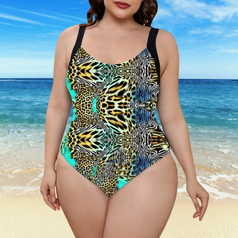 EHQJNJ Maternity Swimsuit Large Chest 2024 Summer New Large Size  Conservative Hot Spring Swimsuit Vest Strap Printed Swimsuit Women
