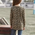 thumbnail image 5 of SYNPOS 4-13Y Child Girls Long Sleeve Scoop Neck Front Twist Leopard Tunic Tops, 5 of 8