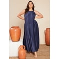 thumbnail image 4 of June & Vie Women's Plus Size Pleated Halter Maxi Dress, 4 of 4