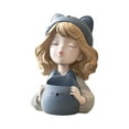 thumbnail image 3 of Estatua de niña, adorno de mesa, portalápices, cuenco para dulces, portalápices, llavero de entrada, escultura para entrada, estantería de oficina Azul, 3 of 10