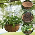 thumbnail image 3 of (3) Pre-Molded Coco Plant Liners 10 inches Round Coco Replacement Hanging Basket Natural Formed Coconut Fiber Planter Liners for Home Hanging Garden Flower Vegetables Pot & Custom Storage Carrier, 3 of 7