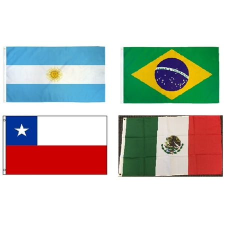 3x5 Argentina, Brazil, Chile And Mexico Latin America ...