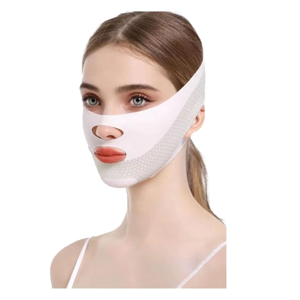 Máscara de elevación V Line Chin Strap para dormir reutilizable, Cinta de estiramiento facial para mujeres, entrenador de mandíbula (rosa. negro. Azul) Variedad de opciones. (Pink(2 pcs)