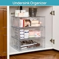 thumbnail image 2 of 4 Pack Large Stackable Storage Drawers,Easily Assemble Clear Acrylic Bathroom Closet Undersink Organizers,Plastic Storage Bins for Cabinet,Kitchen Pantry,Medicine Organization, 2 of 6