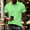 thumbnail image 6 of Trgacdwlo Mens Polo Shirts Collared Button Mens Short Sleeve Shirt Quick Dry Summer Sun Protection Mens Golf Polo Shirt Green S, 6 of 7