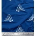 thumbnail image 1 of Soimoi Japan Crepe Satin Fabric Bird Block Print Fabric by Yard 42 Inch Wide, 1 of 1