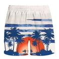 thumbnail image 3 of PNTUTB Summer Men's Fashion Printed Loose Comfortable Elastic Waist Drawstring Casual Beach Shorts with Pockets, 3 of 5