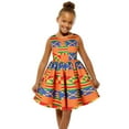 thumbnail image 4 of Toddler Kids Baby Girls African Dashiki Traditional Style Sleeveless Round Neck Dress Ankara Princess Dresses Outfits, 4 of 5