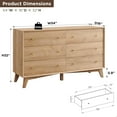 thumbnail image 5 of OKD Mid Centry Modern 6 Drawer Dresser for Bedroom, Living Room, Hallway, Kids Bedroom,54'' wood dresser, Natural Oak, 5 of 7