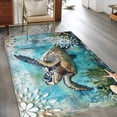 thumbnail image 3 of Rectangle Area Rug 3x5ft,Summer Sea Turtle Underwater World Starfish Washable Carpet Non-Slip Runner Accent Rugs Indoor Floor Mat for Bedroom Living Room Decor,Coral Blue Ocean, 3 of 9