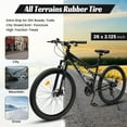 thumbnail image 2 of 26 Inch Mountain Bike Dual Full Suspension, Shimano 21-Speed Mountain Bicycle with Dual Disc Brakes and Carbon Steel Frame, Trail Beach Snow Commuter City Bike for Adult Men Women, Black, 2 of 10