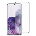 thumbnail image 2 of For Samsung Galaxy S20+ Plus (6.7") Tempered Glass Screen Protector Fingerprint Unlocking 3D Curved Edge Glass Full coverage .18 Thickness Cover [ Clear Black ], 2 of 7