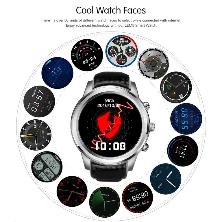 LEMFO Android 5.1 OS 3G Smart Watch Phone Pedometer Heart Rate Smartwatch Walmart