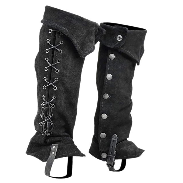 Guardurnaity Cubierta de bota pirata Steampunk Renacimiento Caballero Guerrero Traje Accesorios Ropa, zapatos y accesorios Miscelánea Negro