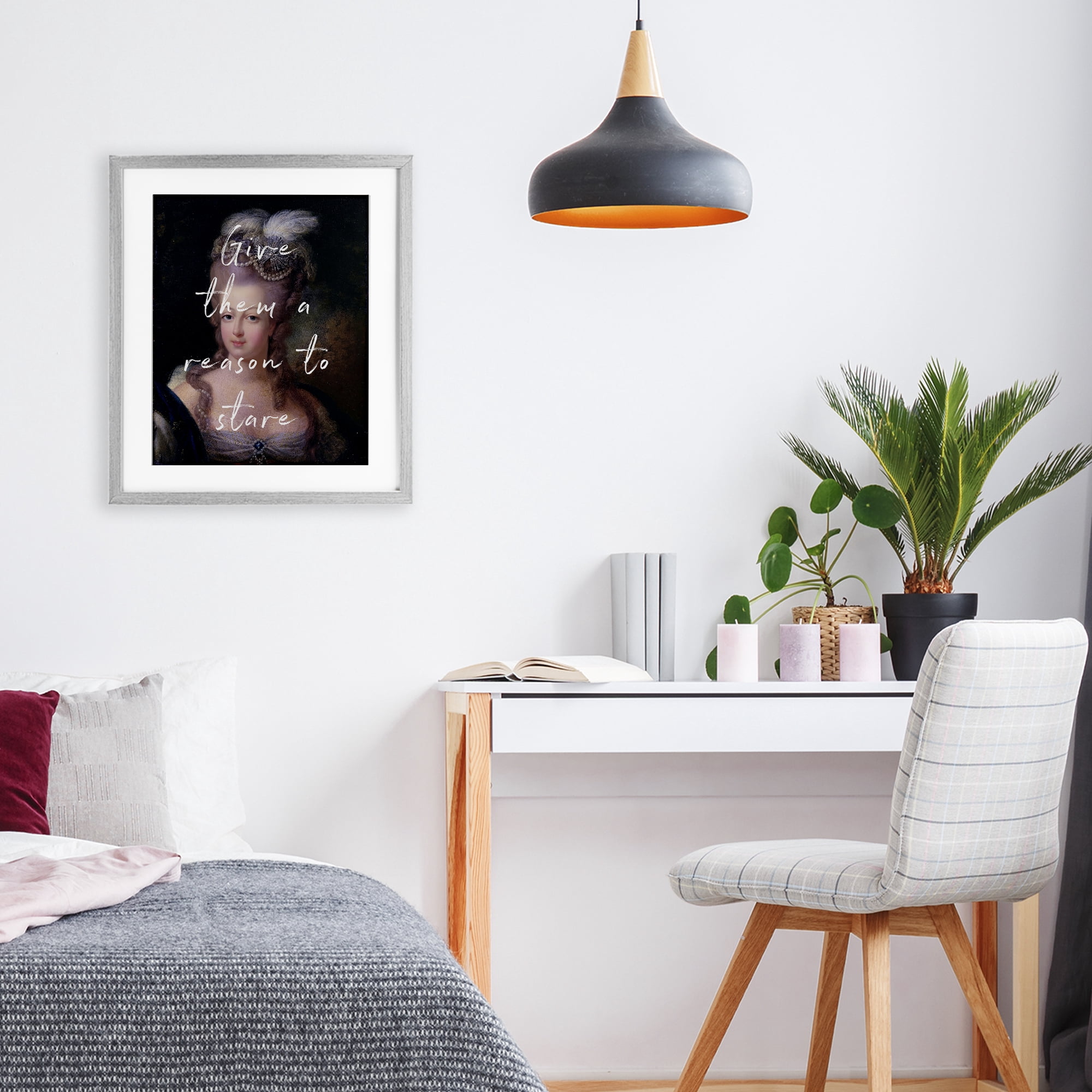 Stupell Industries Give Them A Reason To Stare Gray Framed Print Under Glass, design by Tina LeCour