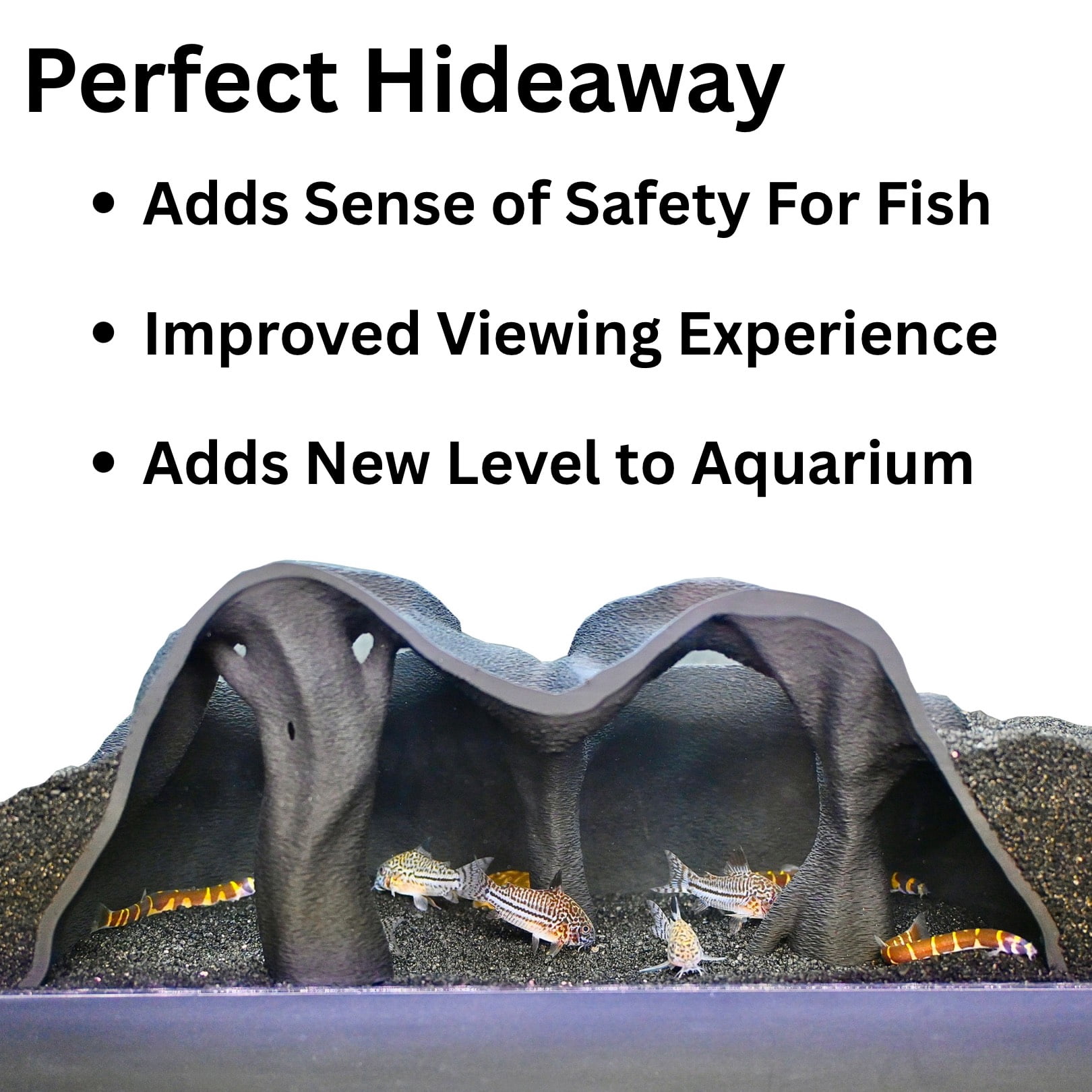 Aquarium Underground Cave Natural Mangrove Tree | Viewing Fish Under Gravel Tunnel Hide | Fish Tank Hideout Decor Decoration Enrichment for Corydora Catfish, Kuhli Loach, Clown Loach, Pleco, Betta