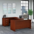 thumbnail image 2 of Pemberly Row 60W U Shaped Desk with Drawers in Mahogany - Engineered Wood, 2 of 7