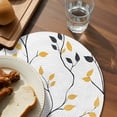 thumbnail image 4 of Round Placemats Yellow Black Leaves Branch 15 inch Set of 4 Table Mats for Dining Table Simple Style Plant Heat Resistant Non-Slip Kitchen & Home Decorative Place Mat Set, 4 of 8
