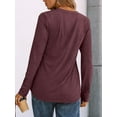 thumbnail image 4 of DAKIMOE Womens Tops Long Sleeve Shirts Spring Fall Fashion Clothes Henley Dressy Casual Blouses, 4 of 6