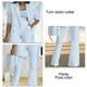 thumbnail image 5 of Blazer De Negocios De 2 Piezas Para Mujer Con Pantalones, Blazer De Cuello De Solapa Con Pantalones De Pierna Ancha Conjunto De Traje De Oficina De Trabajo, 5 of 6