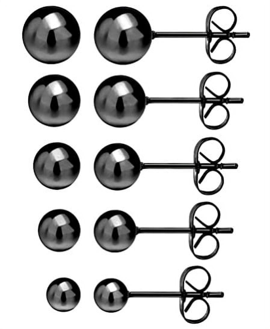 Spherical earrings Surgical steel earrings Round bead earrings set Size