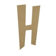 4" Wooden Letter H Unfinished, Grinched Font, Craft Cutout 1/4" Thick