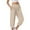 Khaki, variant on ShomPort Women's Capri Pants Summer Casual Elastic Waist Baggy Cropped Pants with Pockets