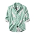 thumbnail image 5 of Zysthvn Long Sleeve Shirts for Men Vacation Casual Plus Size Mens Tees Printed Lapel Comfy Button Tops, 5 of 5
