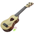 thumbnail image 2 of Miangastore Children Small Size Musical Instruments Imitated Ukulele Mini Guitar Playing Toy with Four Strings (39cm, Beige), 2 of 9