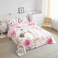 thumbnail image 3 of Homewish Western White Horse Bedding Comforter Set for Women, Romantic Pink Rose Twin Comforter Sets, Kawaii Rustic Animal Reversible Bedding Set, Luxury Bedroom Decor, 2 Pieces, 3 of 8