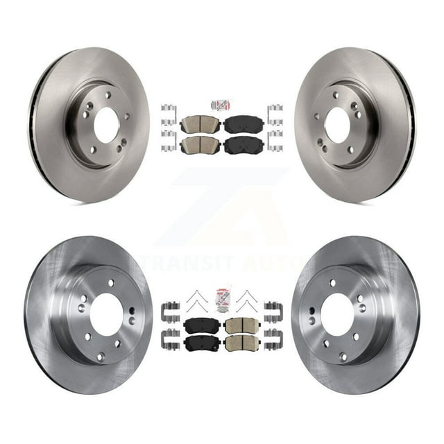 Transit Auto Front Rear Ceramic Pads and Disc Brake Rotors Kit for Car 2016 Hyundai Sonata FULL HYBRID EV-GAS (FHEV) engine with Manual Parking K8A-106546