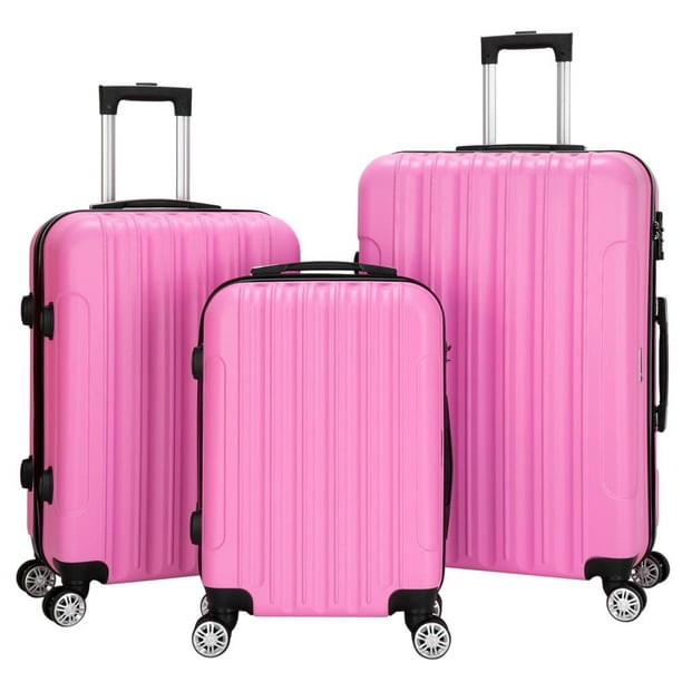 Zimtown - Zimtown 3PCS Luggage Travel Set Bags ABS Trolley Hard Shell ...