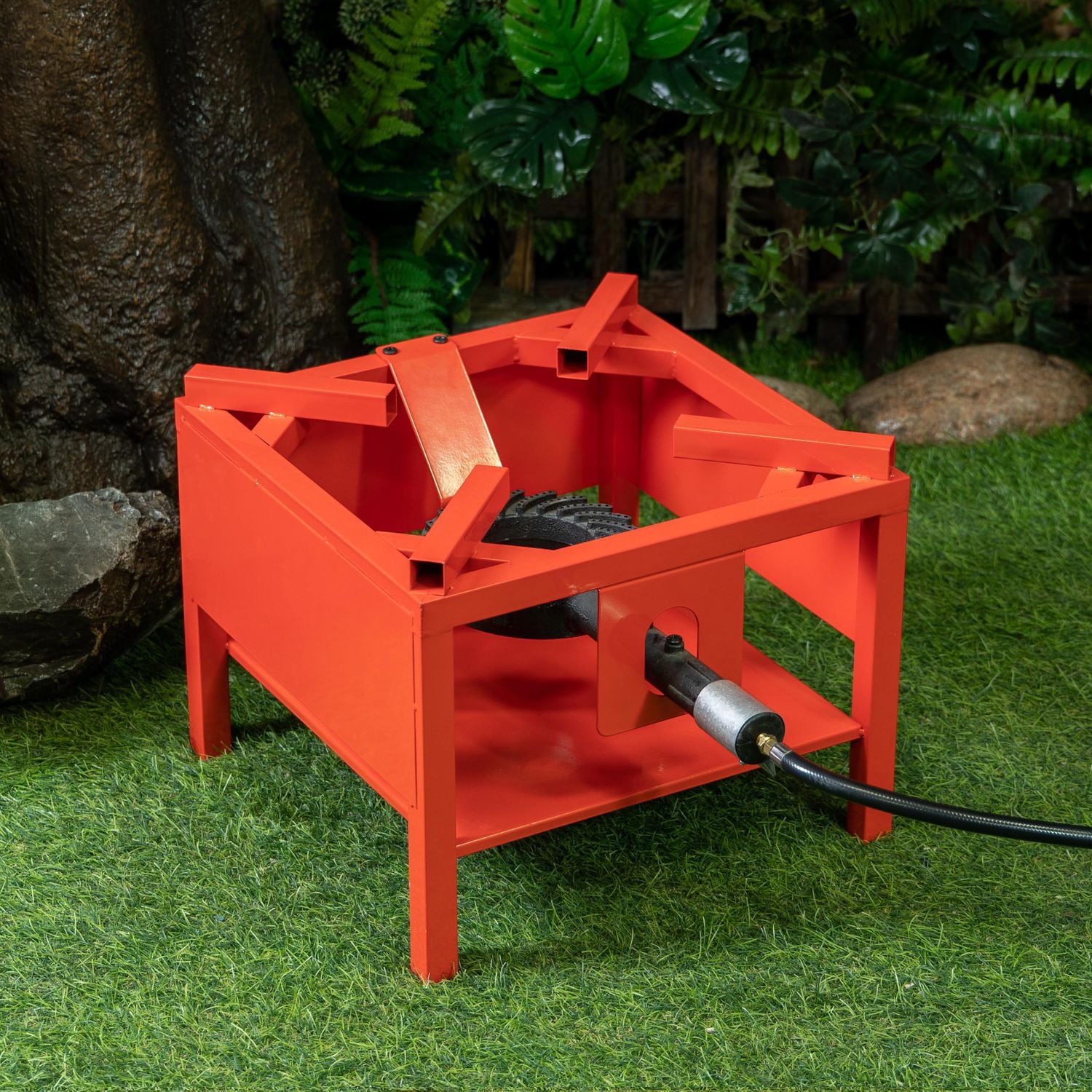 Deko Living Outdoor Square Propane Gas Burner Cooker Stand 65,000 BTU with Hose and Regulator