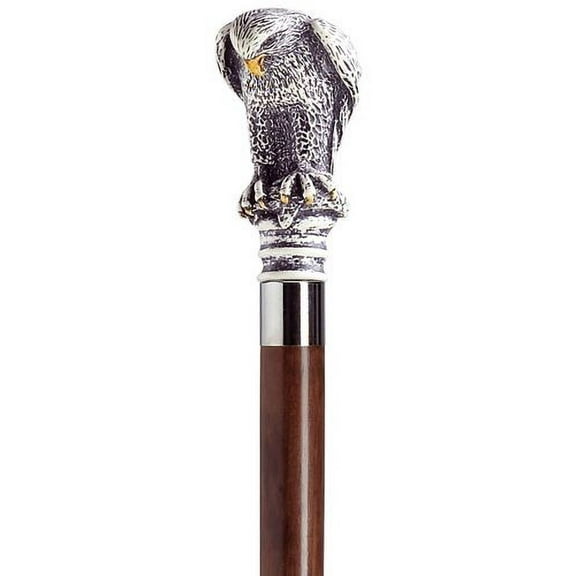 Walking Cane Scrimshaw Unisex Bird Of Prey Cane Walnut Shaft