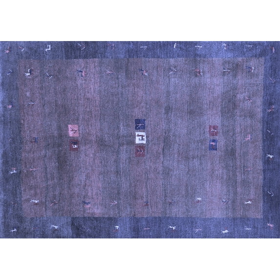 Ahgly Company Indoor Rectangle Abstract Blue Contemporary Area Rugs, 4' x 6'