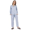 thumbnail image 5 of Inkmeso Women's Loungewear Button Down Pajamas Set Full Sleeve Nightwear Pants 2 Pc Cotton Sleepwear, 5 of 7