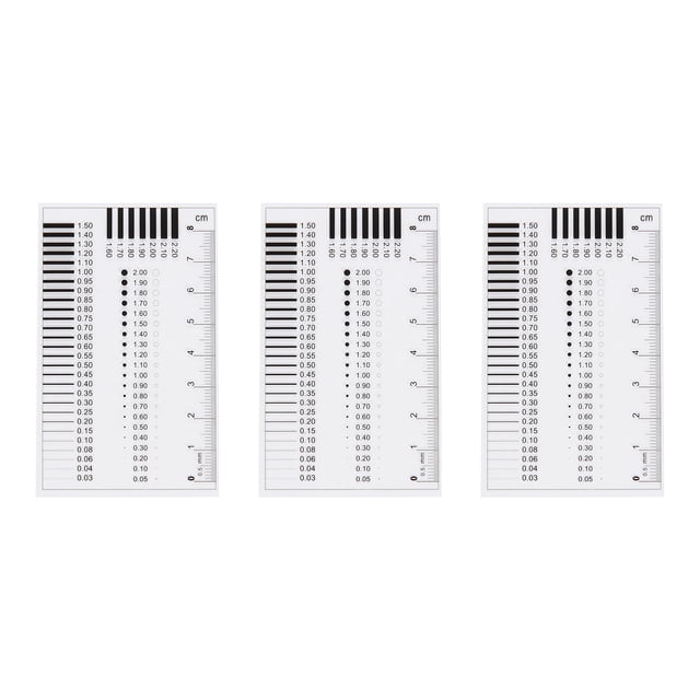 Uxcell 3pcs High Precision SEC Size Estimation Chart 90x55mm 0.16mm Covered Flaw Detection Ruler Diameter Line Width