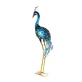 thumbnail image 4 of Figura de animal para exteriores, realista, portátil, de hierro, para decoración de patio pavo real azul, 4 of 9