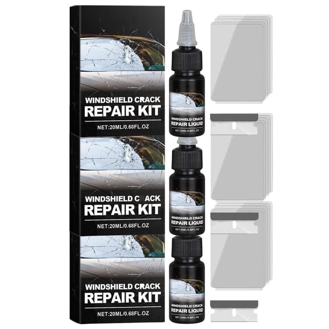 Kit de Réparation de Pare-Brise pour Réparation Rapide des Fissures et Éclats, Restaure la Clarté et la Sécurité du Verre Automobile, Liquide de 20 ml