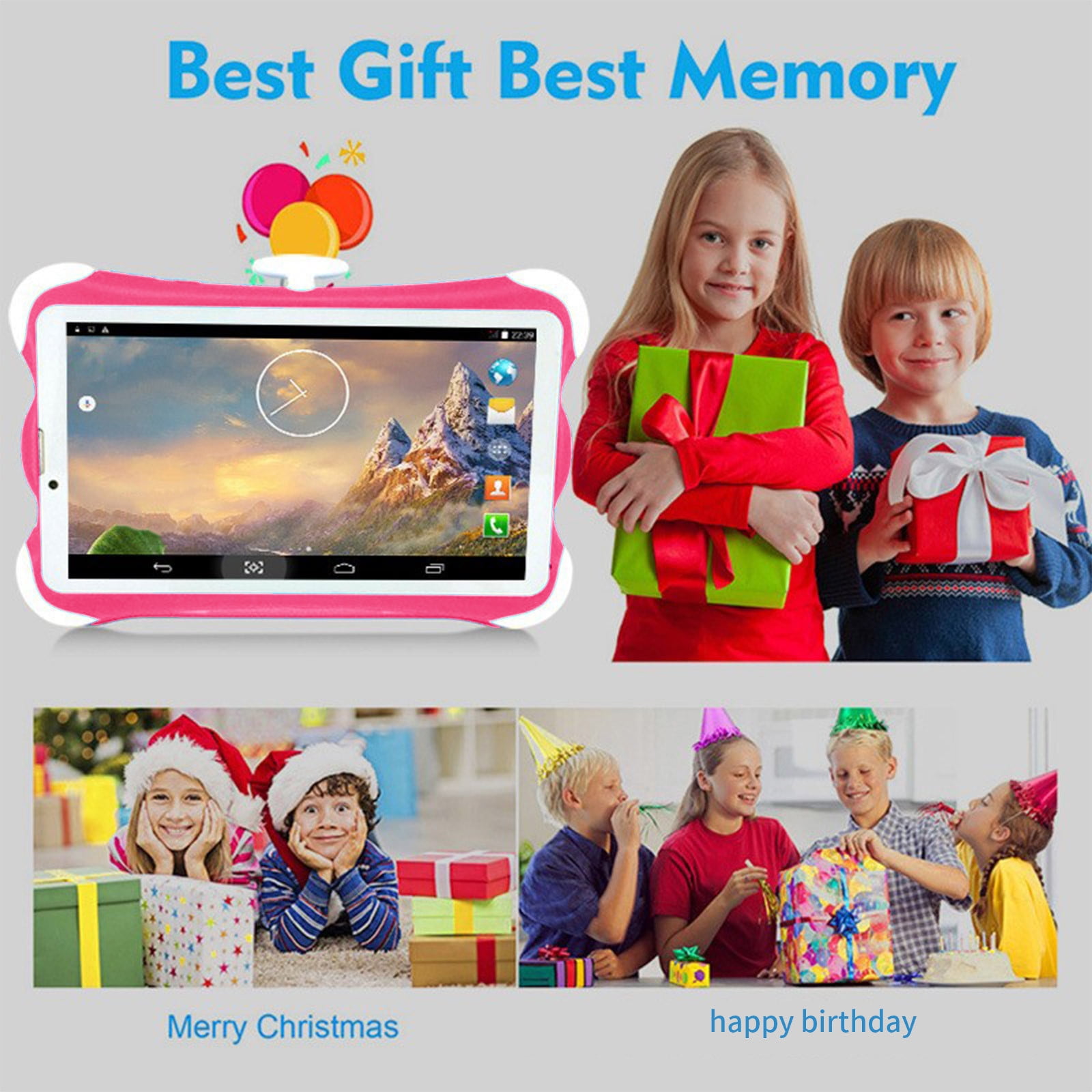 Skegnu 7-inch Children's Tablet Computer Android Tablets Children's Early Education Learning Machine Parent-child Gift Machine Christmas Gift Support For SIM Card Call Gift for Girls on Clearance