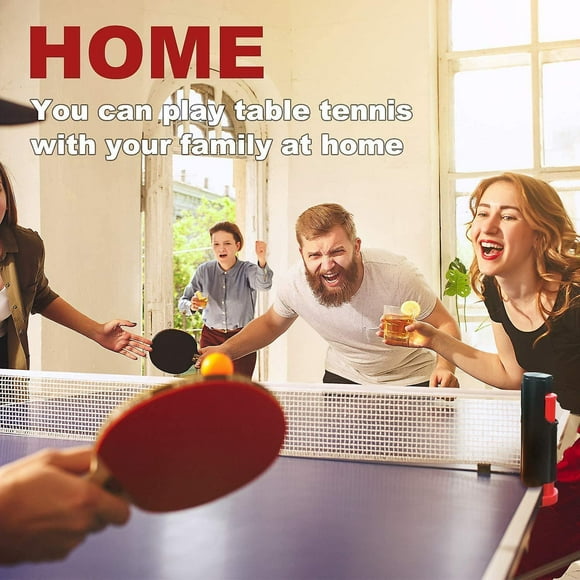 LISHIRetractable Table Tennis Net with Stand for Ping Pong Table - Black