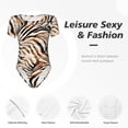 thumbnail image 4 of Fotbe Watercolor Zebra Women's Crew Neck Short Sleeves Bodysuit Tops Round Neck Slim Sleeveless Soft Comfortable Basic-X-Large, 4 of 7