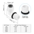 thumbnail image 2 of Unique Bargains 1/4 Pouce Pousser pour Connecter Raccord Coude POM 1/4NPT Filetage Mâle Raccords Rapides Blanc 3 Pack, 2 of 4