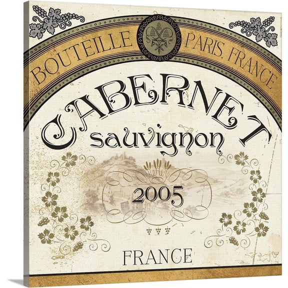 Great BIG Canvas | "Wine Labels I" Canvas Wall Art - 20x20