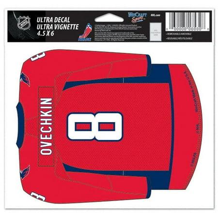 NHL - Alex Ovechkin - Washington Capitals Jersey 5x6 Cling Decal