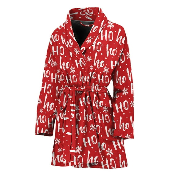 Christmas Santa Laugh Pattern Women Bathrobe One Size Univeral Fits, Jesus Christian Fashion Lightweight Plush Fleece Long Robe For Women