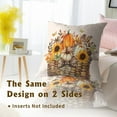 thumbnail image 6 of Fall Autumn Throw Pillow Covers 18 X 18 Inch Set of 2, Pumpkin Sunflowers Leaves Basket Square Pillowcase Couch Cushion Cover Thanksgiving Farmhouse Decoration for Home, 6 of 6